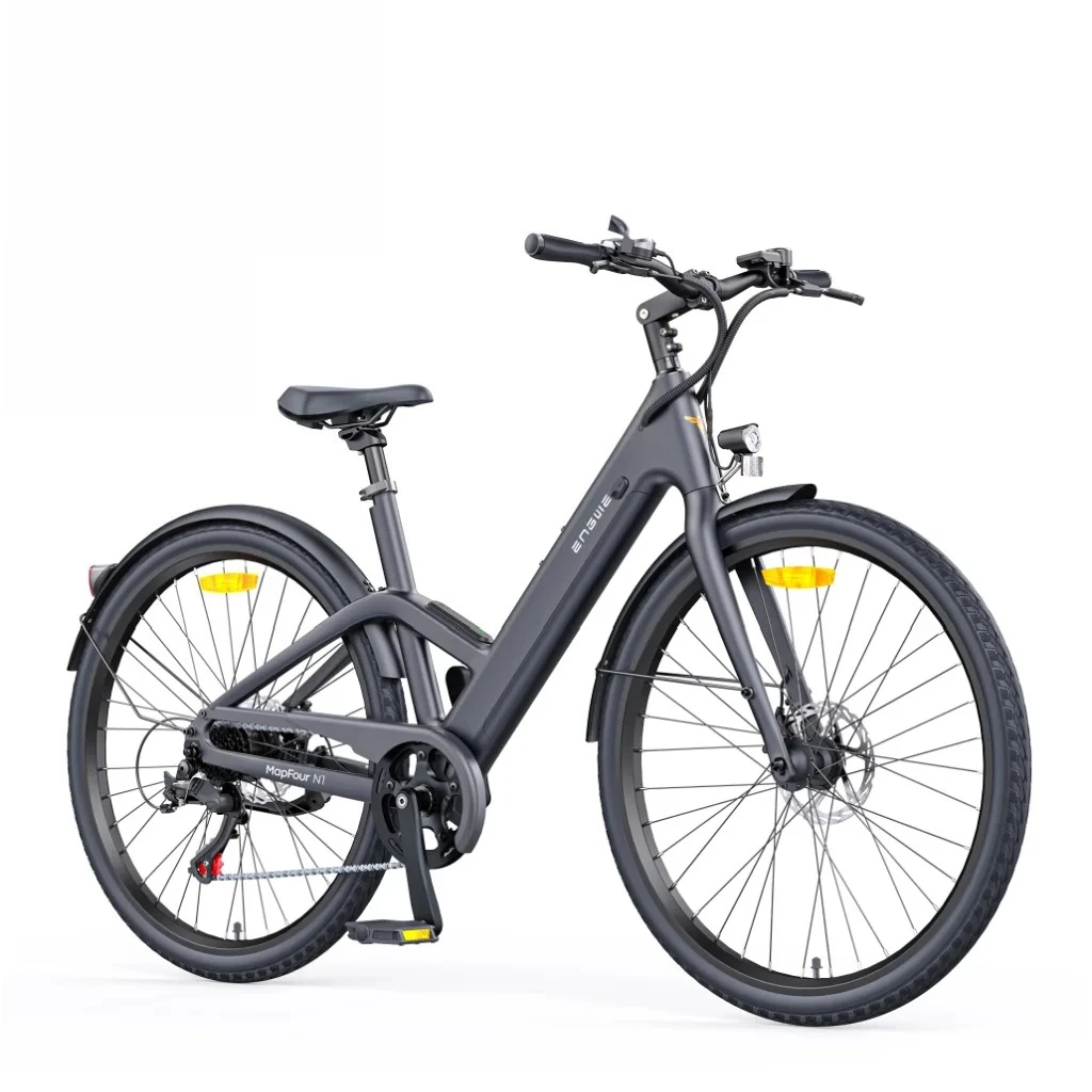 

EU UK Stock Direct Shipping Mid-drive Carbon City E-bike 250W 36V10AH Headlight Walkthrough Step-thru Electric Hybrid City Bike