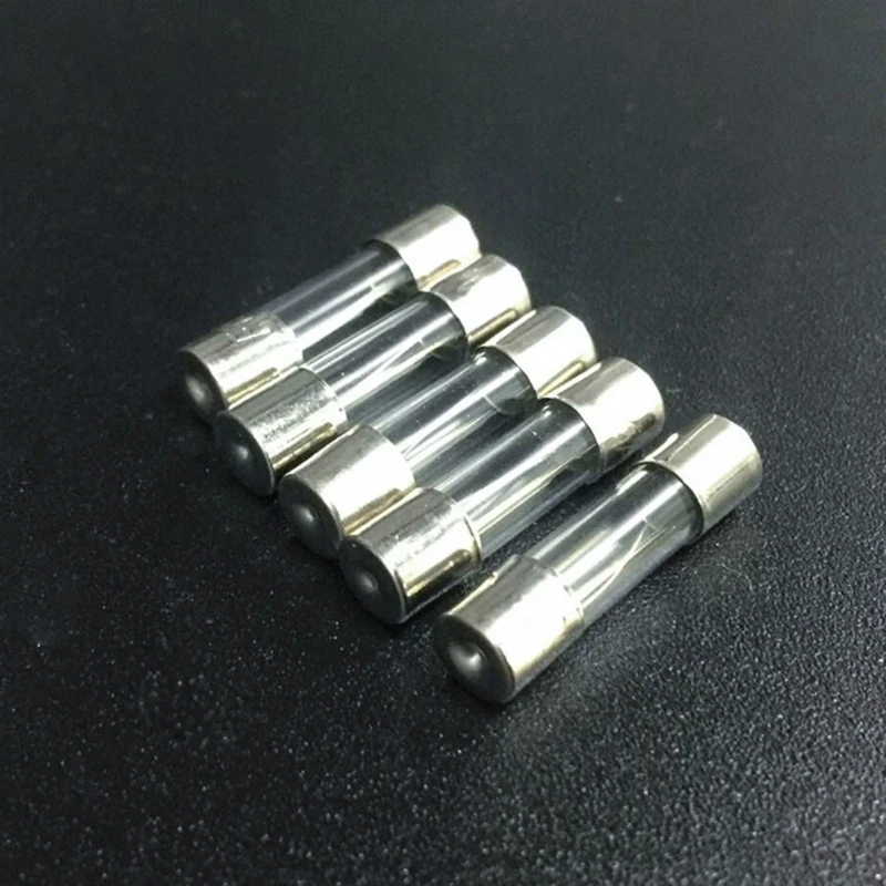 100pcs/set Glass Tube 5x20mm Slow Glass Fuses Fine Fuses Stable Circuit Safety