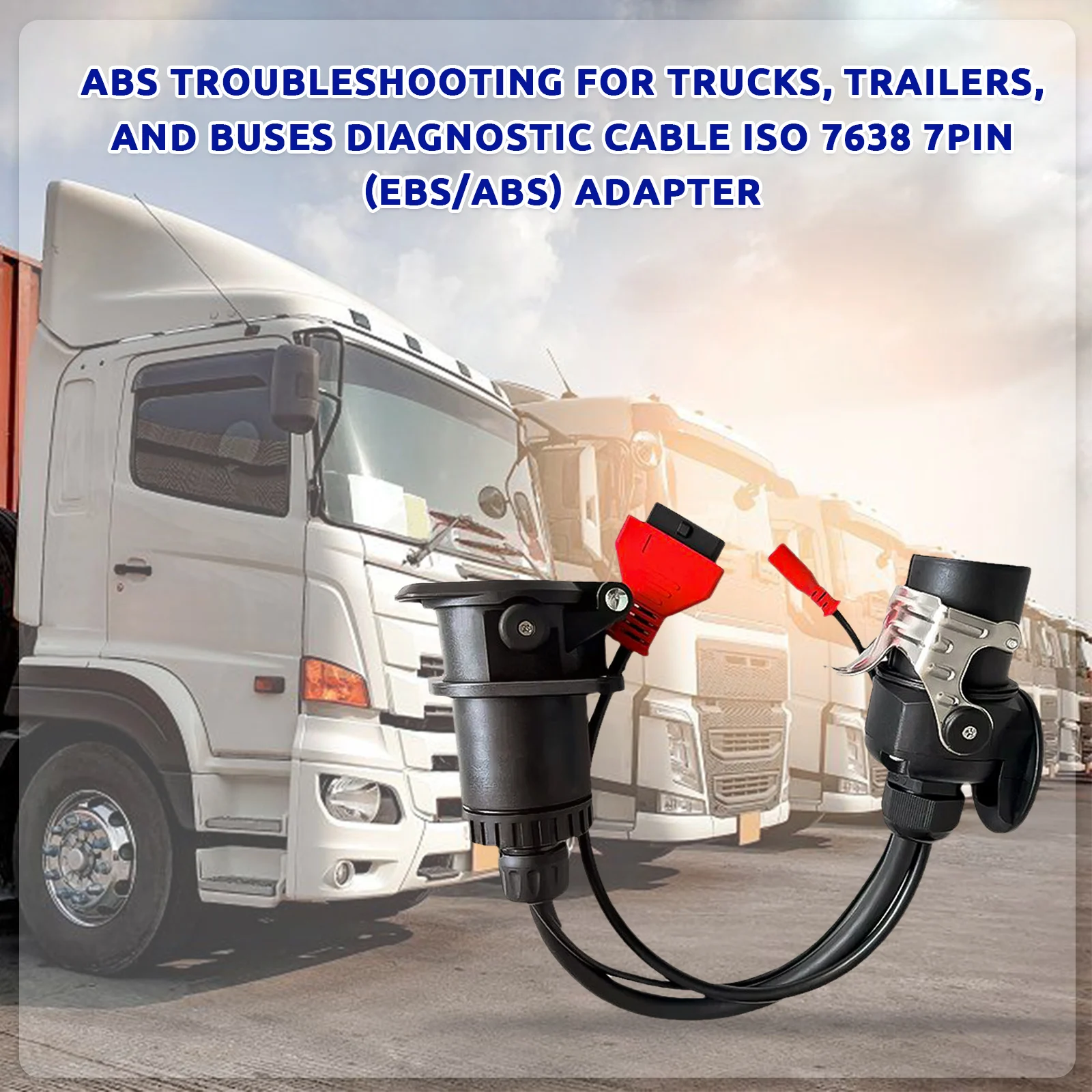 شاحنة ABS EBS ISO 7638 محول لبوش/Wabco 7pin إلى obdii مقطورة ABS obd2 كابل التشخيص ل Autel/Autocom/LUANCH الماسح الضوئي #2