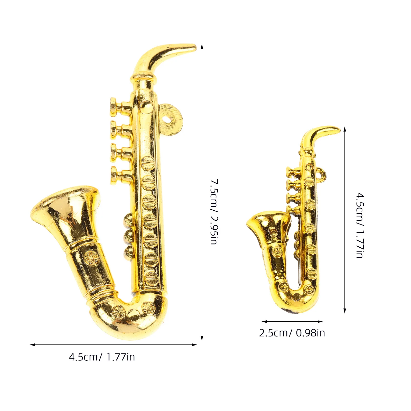 Adornos de saxofón en miniatura de 20 piezas, decoración colgante de árbol de Navidad de plástico, Mini instrumento Musical para fiesta de Navidad, escritorio en casa