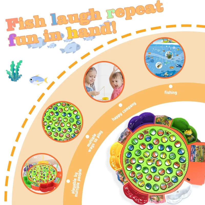 51 pezzi Giocattolo da pesca elettrico per bambini - Set di dischi da pesca rotanti - Giocattolo per bambini e genitori per interattare insieme