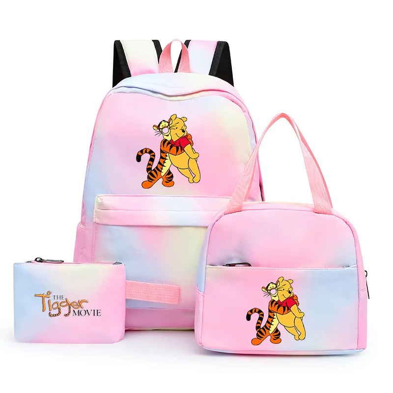 

3pcs Disney The Tigger Movie Colorful Backpack with Lunch Bag Rucksack Casual School Bags for Boys Girls Student Sets