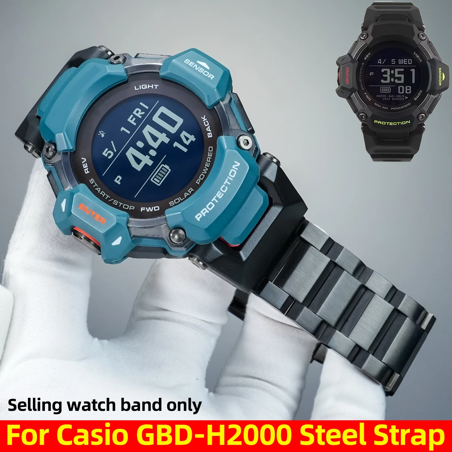 

GBD-H2000 Modified metal Strap For Casio G-SHOCK GBD-H2000-1A/1B/2 smart watch Stainless steel watchband Bracelet Accessories