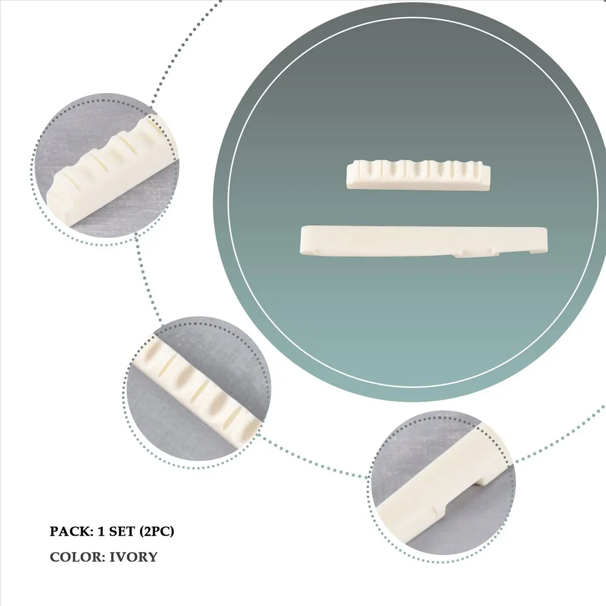 New Arrival Fashion 1Set Bone Bridge Saddle And Nut For 6 String Acoustic Guitar