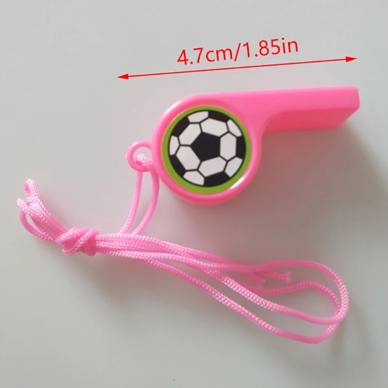 12PCS Mini Whistle With Rope Children Kids Sports Football Soccer Rugby Cheerleading Fans Cheer Whistles Birthday Party Gifts