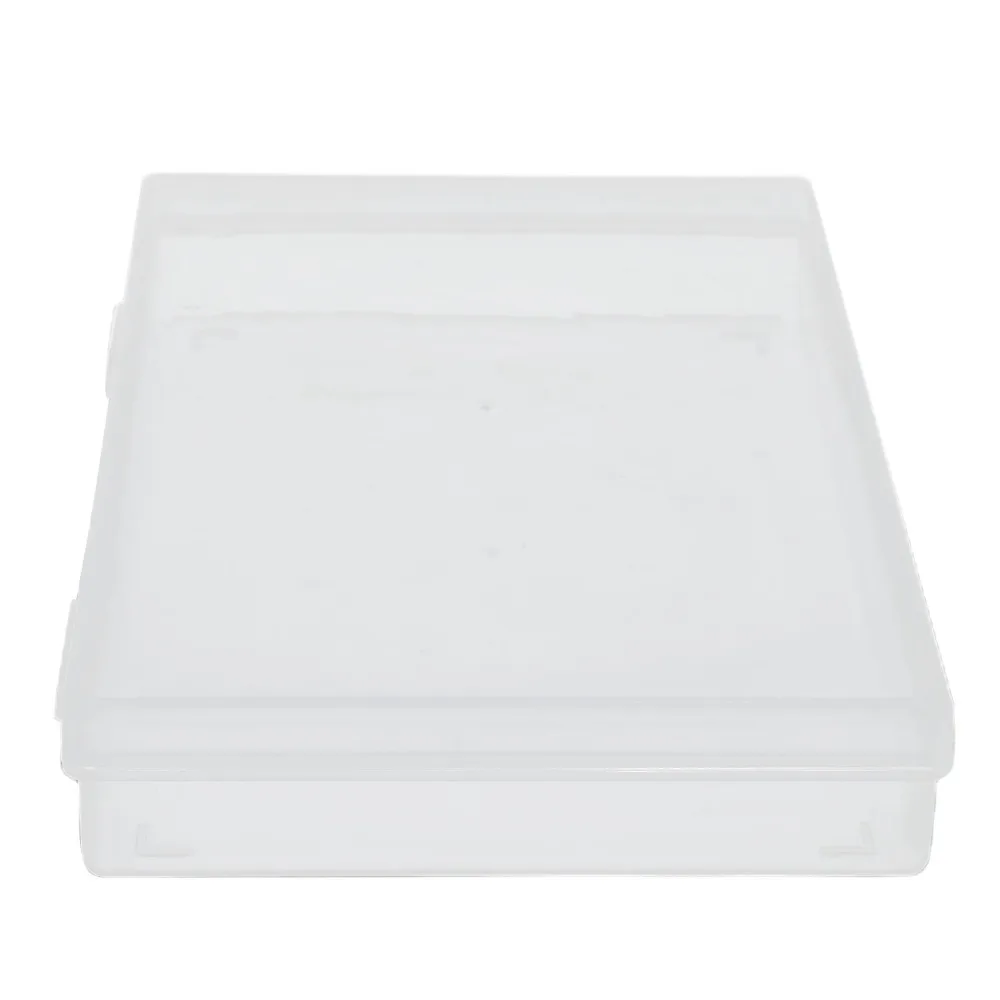 4pcs Transparent Transparent Plastic Box Flap Lid Durable Storage Container Stackable PP Clear Plastic Storage Office Supplies