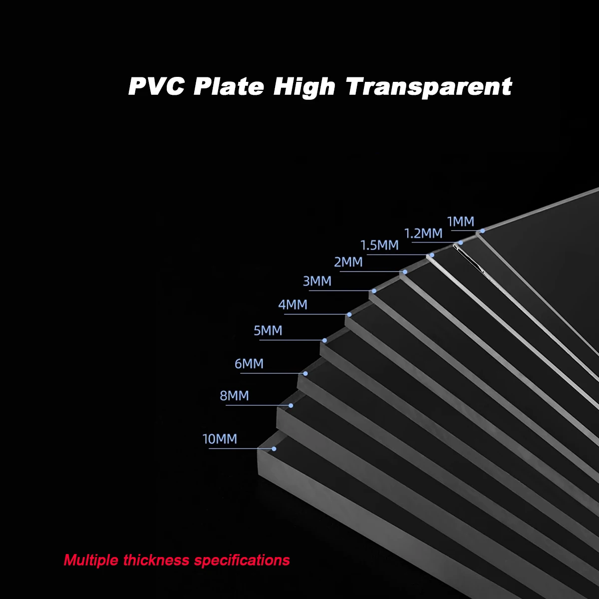 Pelat PVC Lembaran Plastik Transparan Tinggi Papan Keras Ketebalan 0.3 ~ 10Mm Bahan DIY 100X100 100X200 200X200 200X300 210x297mm