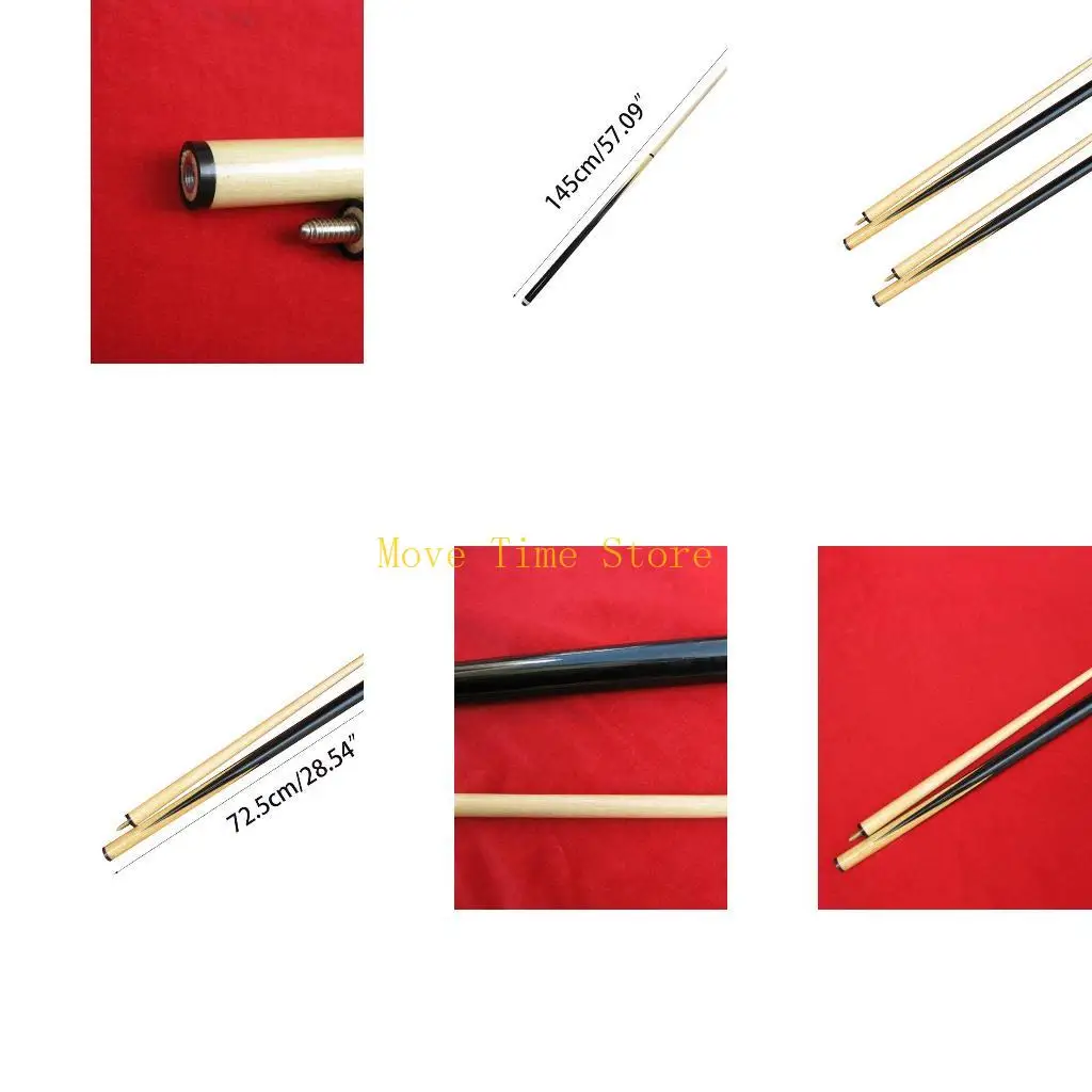 

92ME 2 Pcs 145cm/57inch American Snooker Pool Cue Assemble Children Adult Home B