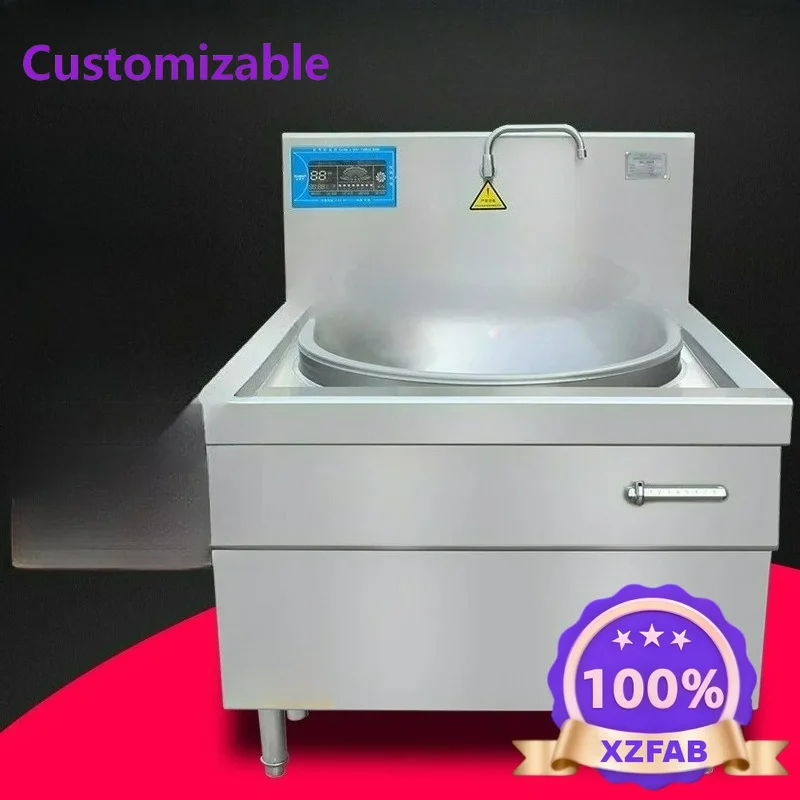 Customizable electromagnetic single-eye large pot stove School army canteen equipment Cooking 60-120cm Commercial high-power