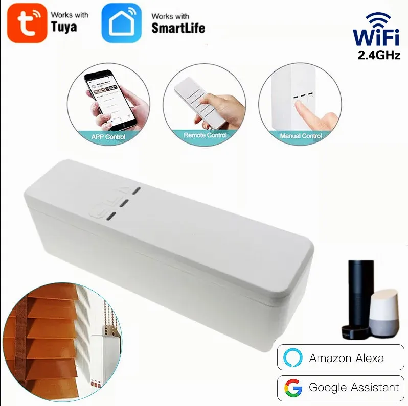 Tuya Smart WiFi Roller Shade Driver,Smart Home DIY Remote Voice Timer Conrtrol Blinds Smart Life Tuya APP,Via Alexa Google Home