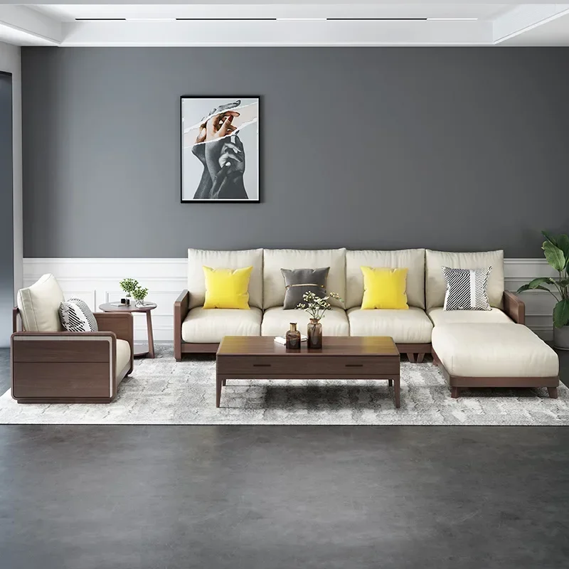 Nordic Solid Wood Sofa for Living Room Premium Quality Smooth Surface Easy Installation Long Lasting Durable Build