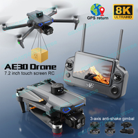 AE30 3-axis Anti-shake PTZ Drone with Camera Professional 8K HD Aerial FPV Drones GPS Return 5G 7.2inch Touch Screen RC Dron