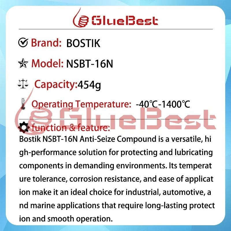 Bostik NSBT-16N مادة تشحيم مضادة للاحتياط بخيط النيكل النقي لمقاومة التآكل والتجميع السلس المنتج الأصلي #6