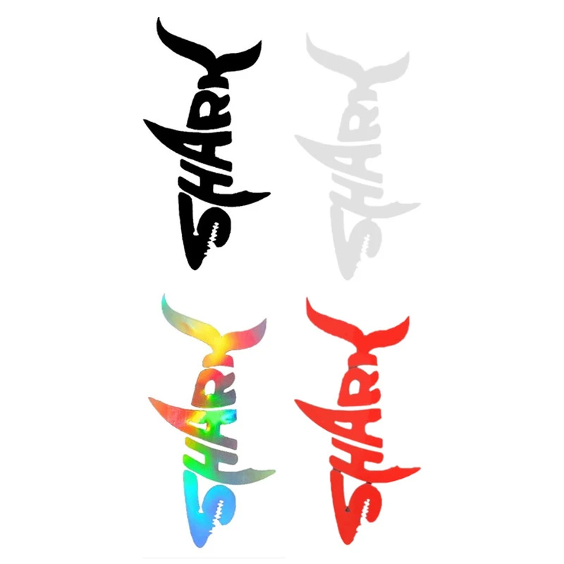 

2Pcs Waterproof Reflective Car Sticker Decorative Body Stickers Shielding Scratches Bicycle Motorcycle Modified SHARK Sticker