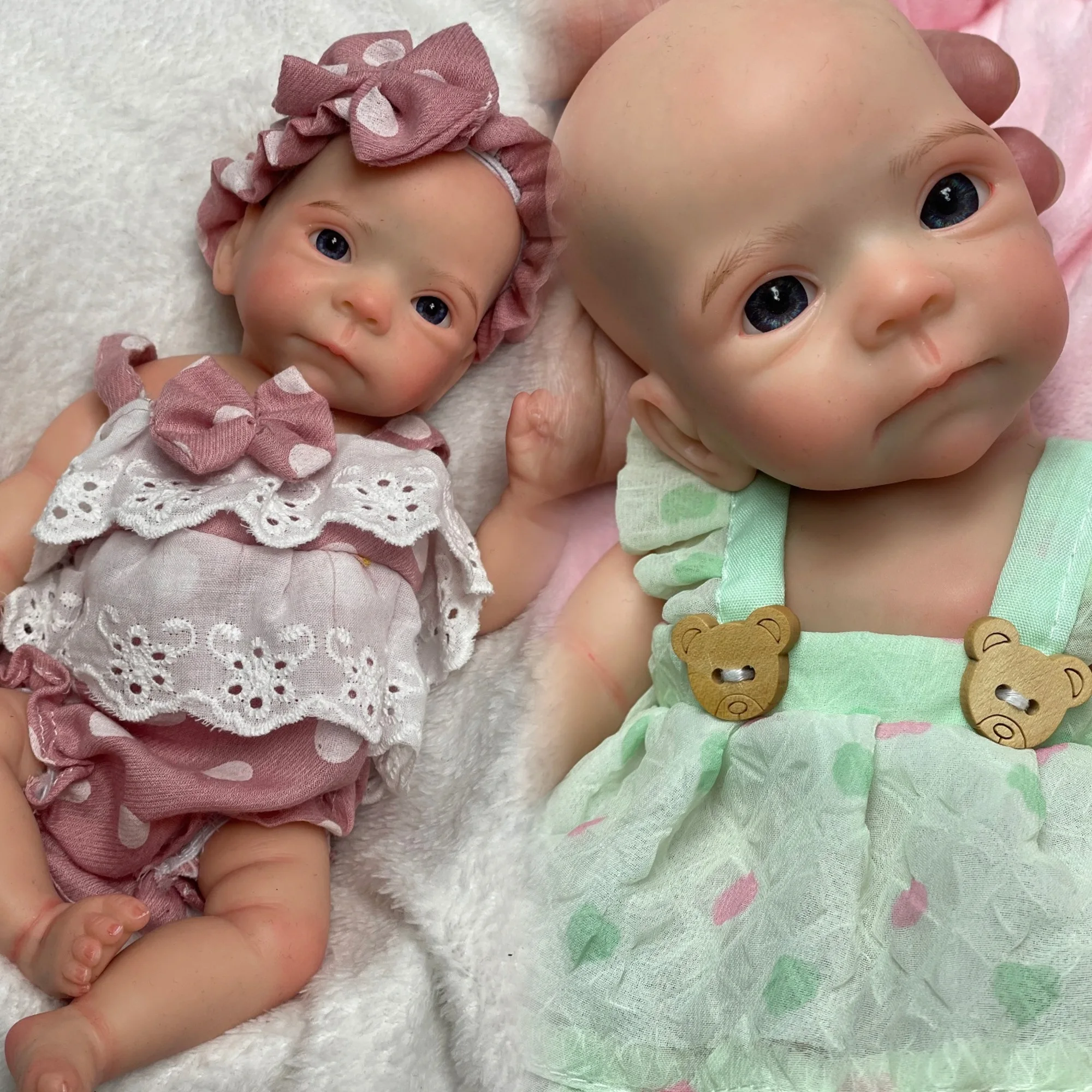 

2 Styles Painted Open Eyes Full Body Solid Silicone Bebe Reborn Girl Handmade Washable Reborn Baby Girls De Silicone Doll