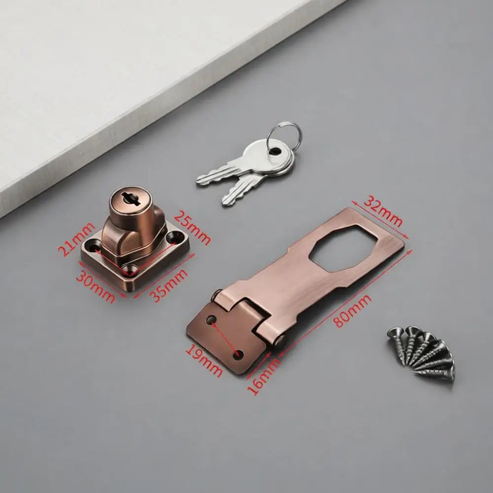 Stainless Steel Safety Hasp Lock With Key Heavy Duty Door Latch For Warehouse Shed Cabinet Storage Anti Theft Hardware Set