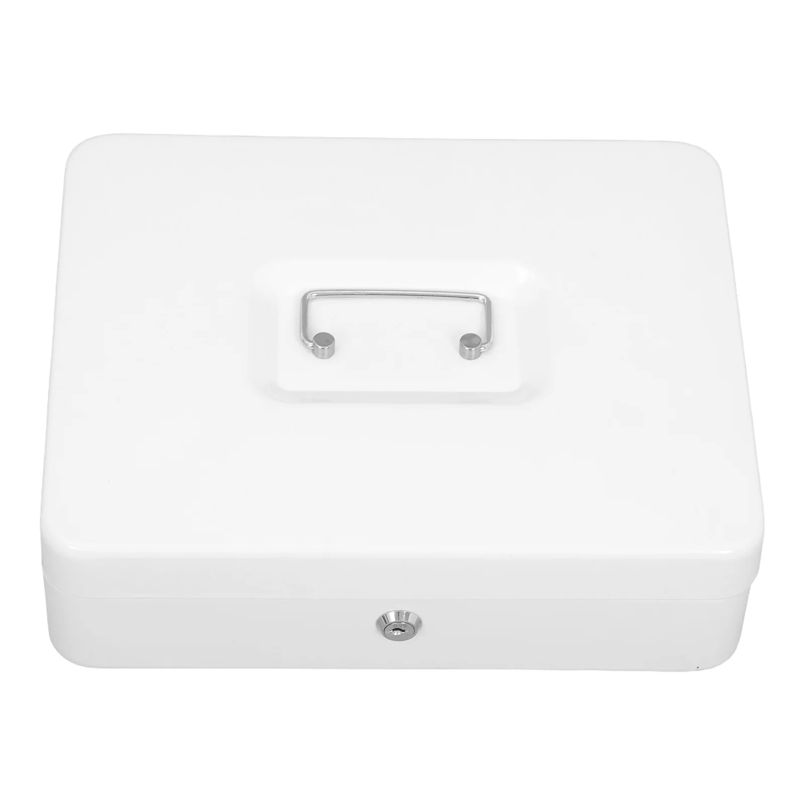 1 set Metal Cash Box with Key Lock for Bills Receipts Retail Restaurants Service Compact Money Organizer Storage Slot Safe