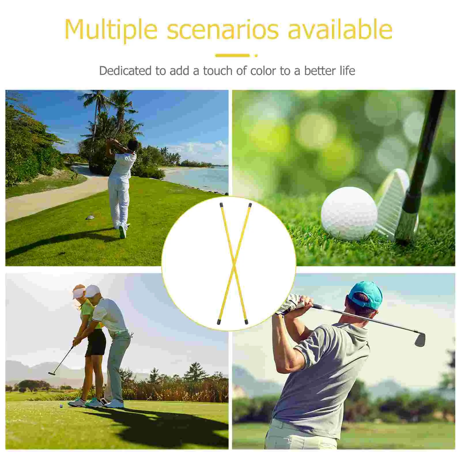 4 Pcs Golf Practice Aid Training Swing Sticks Putter Equipment Aids Composite Fiber Alignment Drills