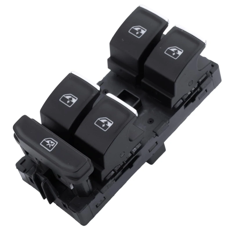 Window Lift Button Panel Assembly 5G0959857A Replacement Part, ABS Black Driver Door Window Raise and Lower Part for Daily H9EE