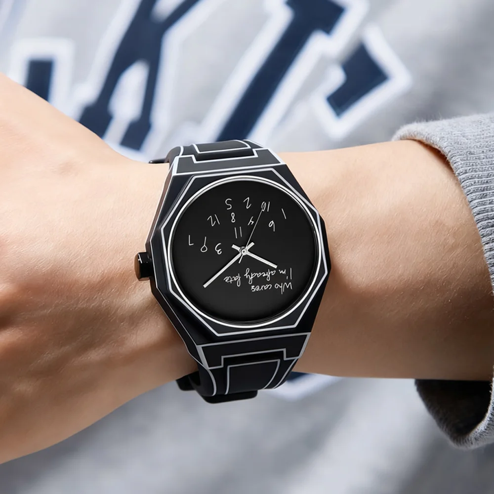 ساعة يد كوارتز إلكترونية رياضية للرجال، تصميم بسيط مستوحى من الرسوم المتحركة، إبزيم إغلاق خفيف الوزن للجنسين، ساعة للطلاب #2