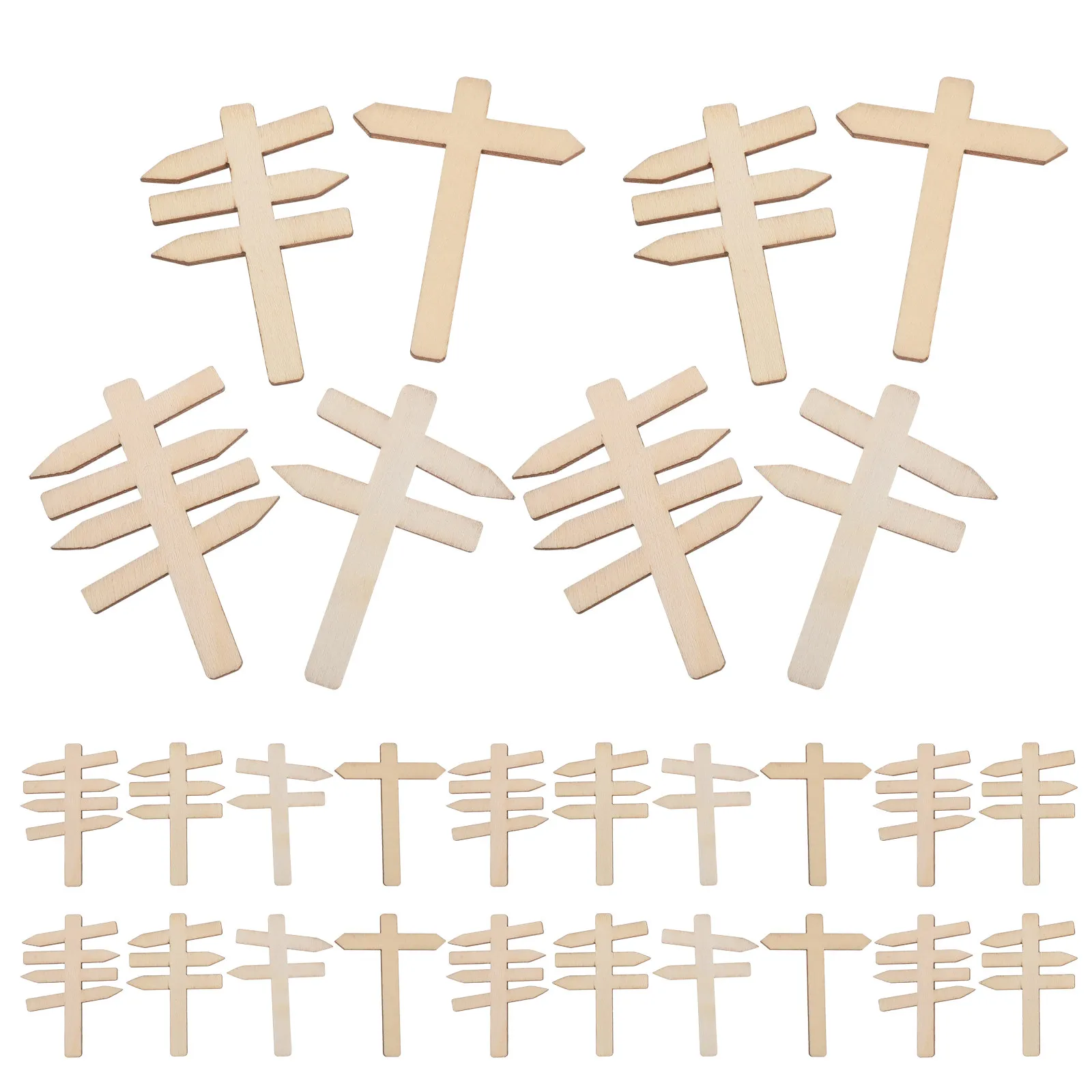 

50Pcs Decorative Memo Boards Wooden Traffic Signs Blank DIY Mini Road Signs for Early Learning Educational Indoor Dollhouse