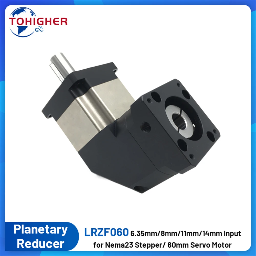 Corner Reducer 90 Degree Right Angle Planetary Gearbox 6.35/8/11/14mm Input 3:1 5:1 10:1 16:1 for Nema23 Stepper Servo Motor