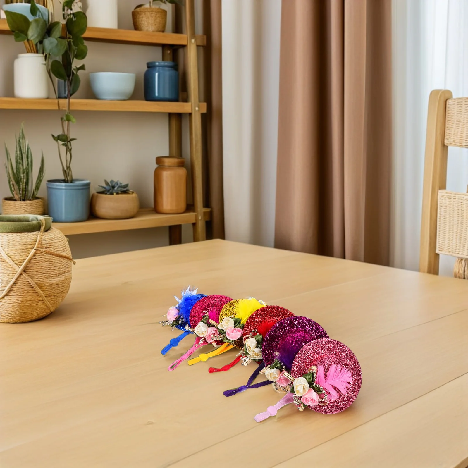 

12pcs Pet Chicken Hat Funny Design Adjustable Strap Secure Fit Lightweight Breathable Fabric Easy Clean Reusable For Hens