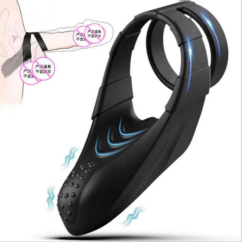 

Vibrating Penis Cock Cage Ring USB Charging Silicone Delayed Ejaculation Vibration Semen Lock Ring Adult sex toys for Men Shop