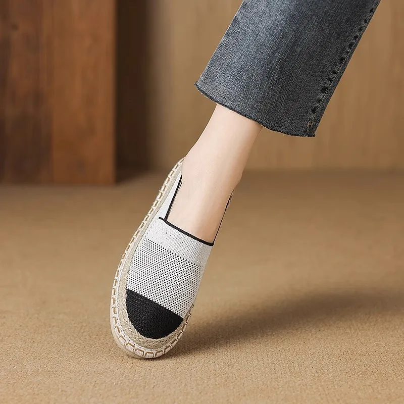 صياد أحذية النساء 2025 جديد الصيف تنفس شبكة أحذية أمومة بكين القديمة القماش أحذية لينة وحيد حذا فردي للسيدات