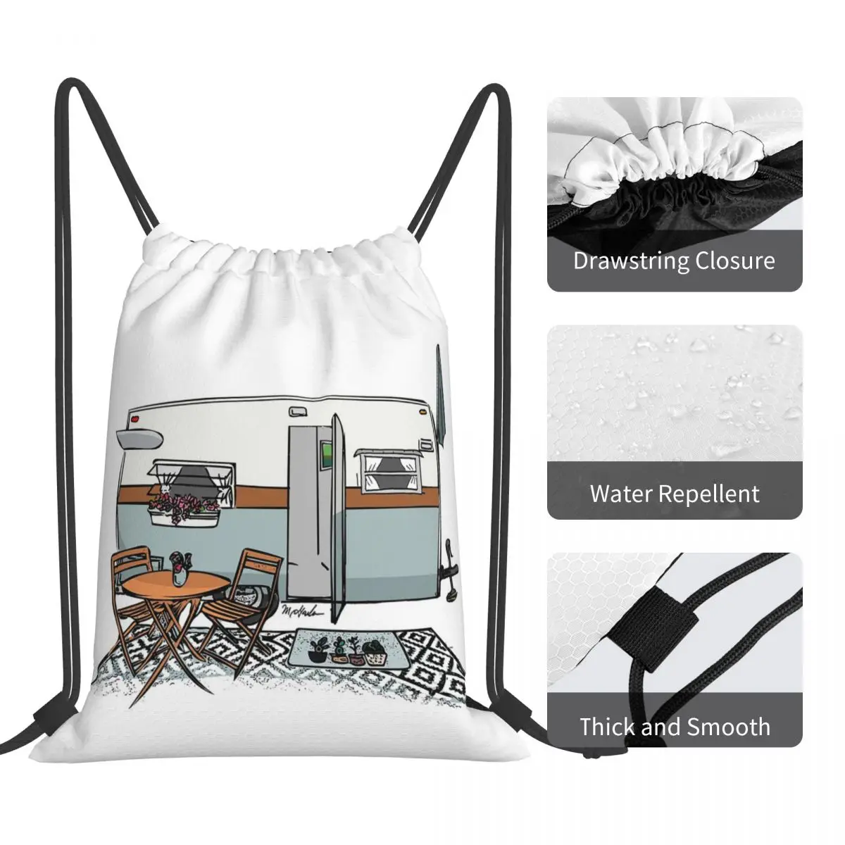 Yellow And Green Camper Backpacks Multi-function Portable Drawstring Bags Shoes Bag Book Bags For Man Woman Students