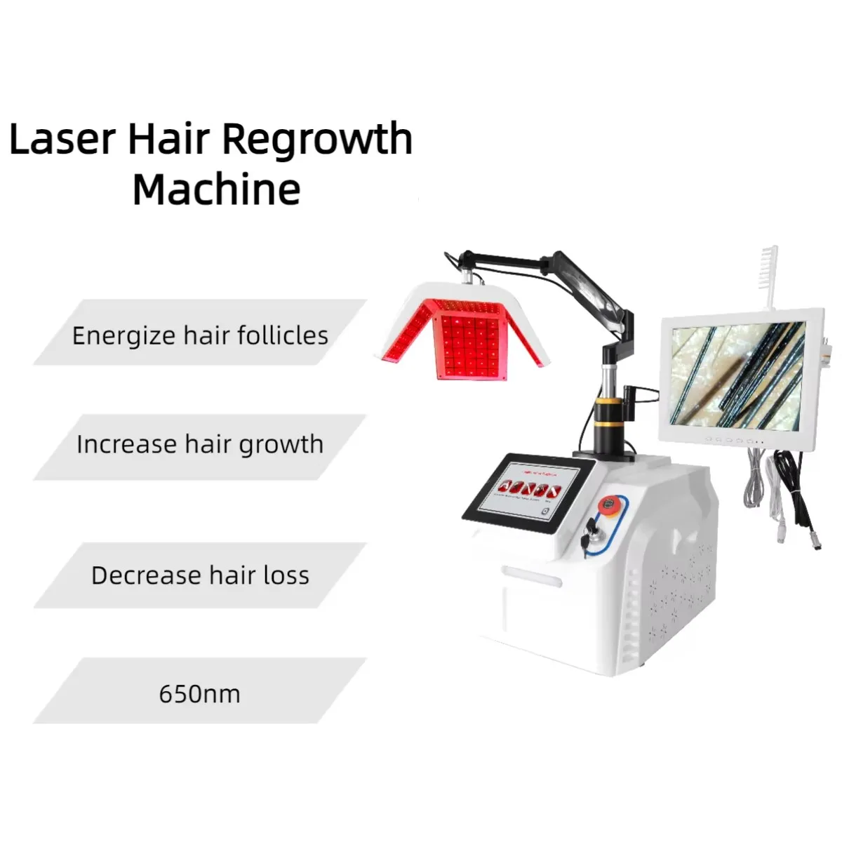 Professional 5 IN 1 Scalp Spa Laser Lampshade Hair Growth Machine Hair Analysis Camera Device Oxygen Jet Spray Gun