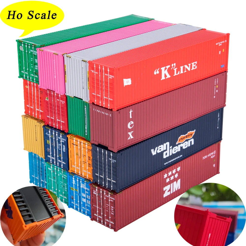 

2pcs Ho Scale 40ft Railway Train Container Model 1:87 Hobby ABS Plastic Toys Shipping Container for Collection Can be Specified