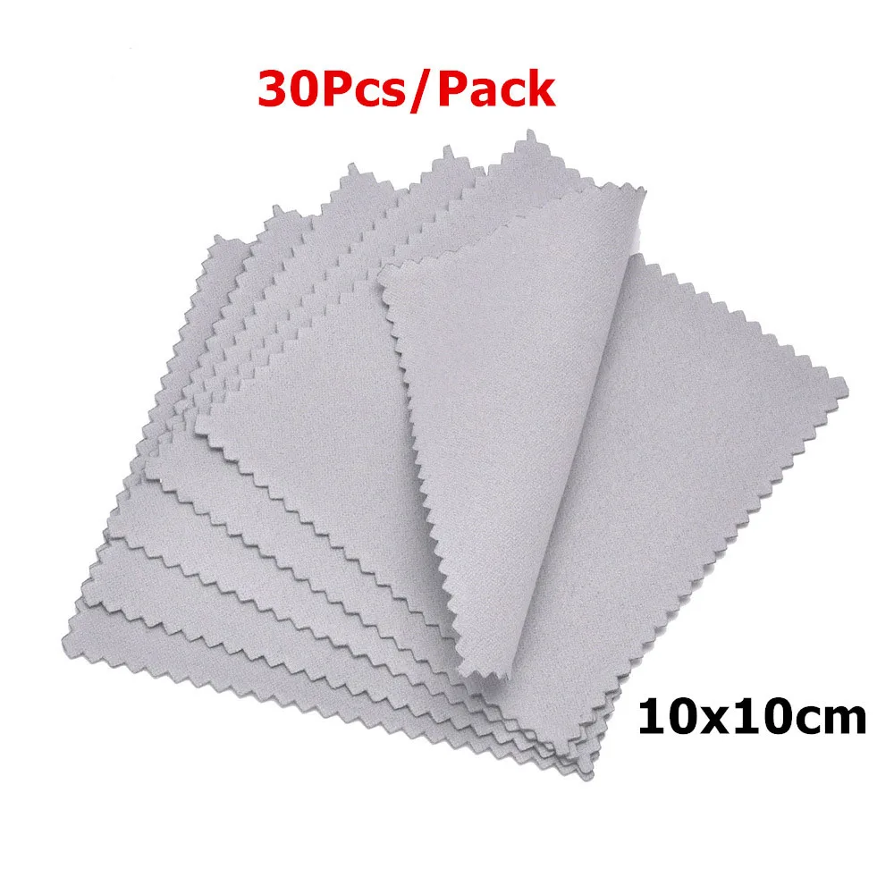 60mm 80mm 100mm Schmuck Poliertuch Doppelseitiges Reinigungstuch für Gold Silber Schmuck Werkzeuge 10-30Stk