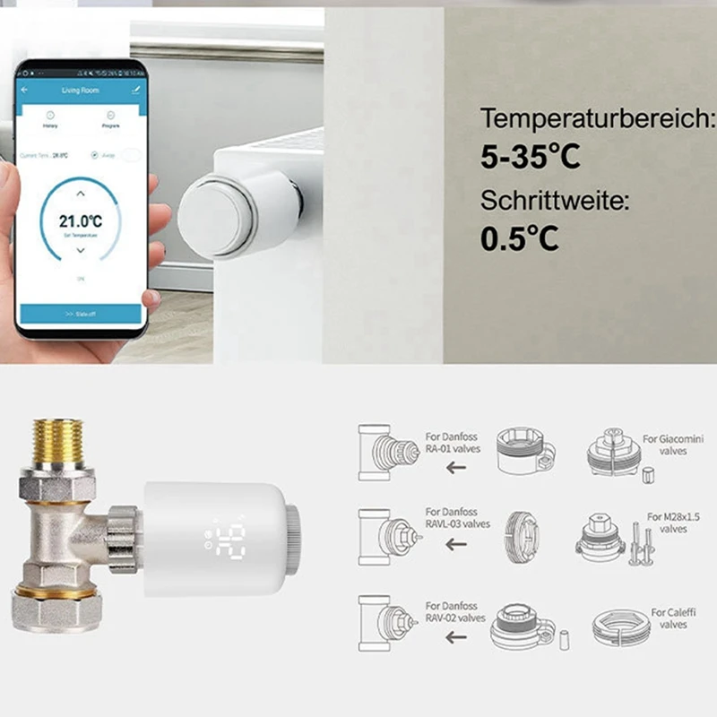 Y51A Tuya-Zigbee-Smart-Thermostatic-Valve-Wating-Controller-Thermostatic-Radiator-Valve-Remote-thermostat-Mobile-App-Control