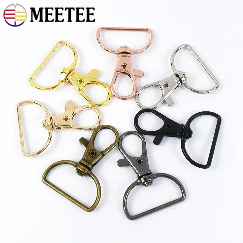 5Pcs 20/25mm Meetee Metal Lobster Clasps Swivel Trigger Snap Hook D Ring Buckle Keychain Clip Bag Strap Sewing Craft Accessories