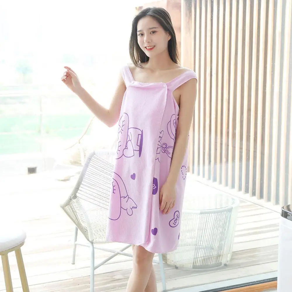 New Home Textile Towel Women Bathrobes Wearable Bath Towel Dress Lady Quick Dry Beach Spa Magic Sleepwear Sleeping Fast Drying