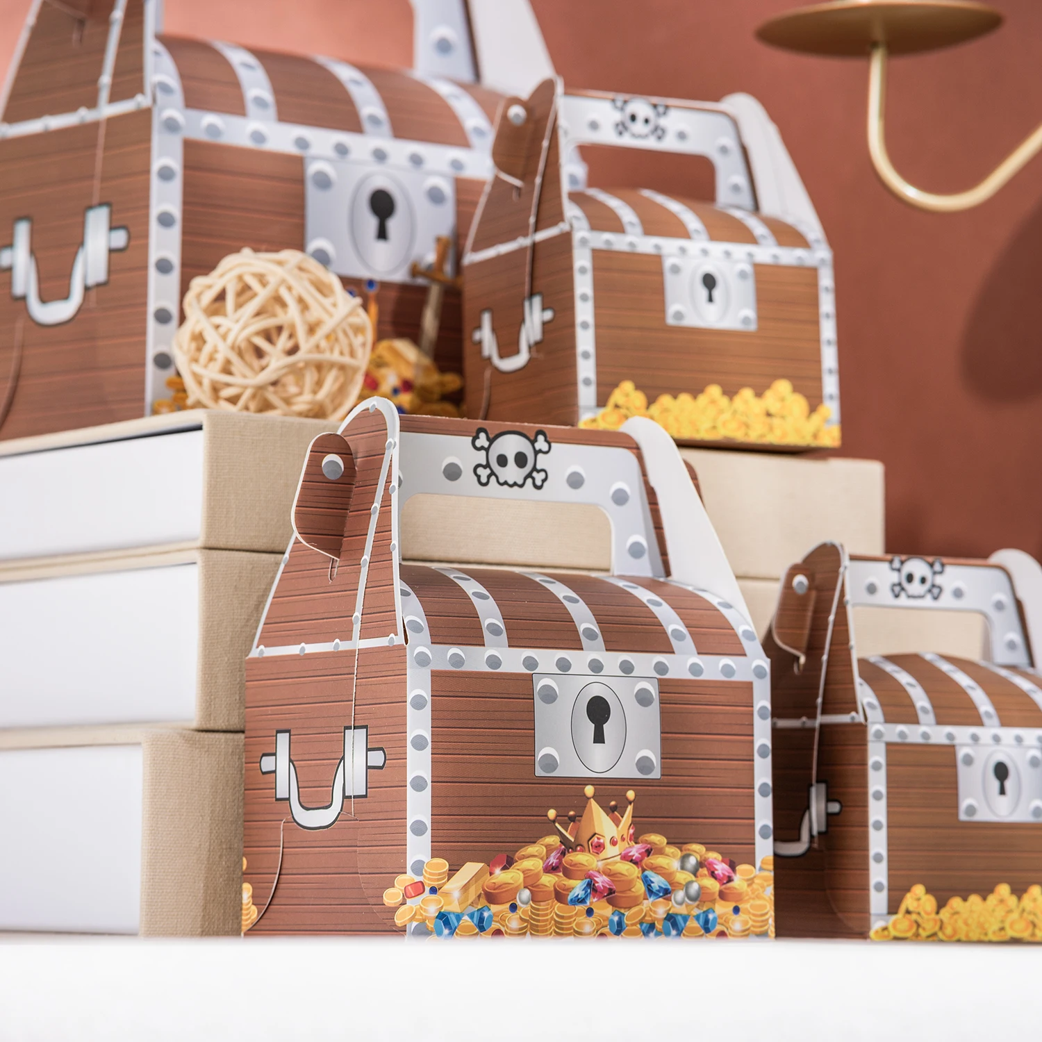 Schatztruhe Thema Pralinenschachtel Luxus Geburtstag Party Dekoration Geschenkbox Wohnzimmer Schlafzimmer Fotografie Requisiten