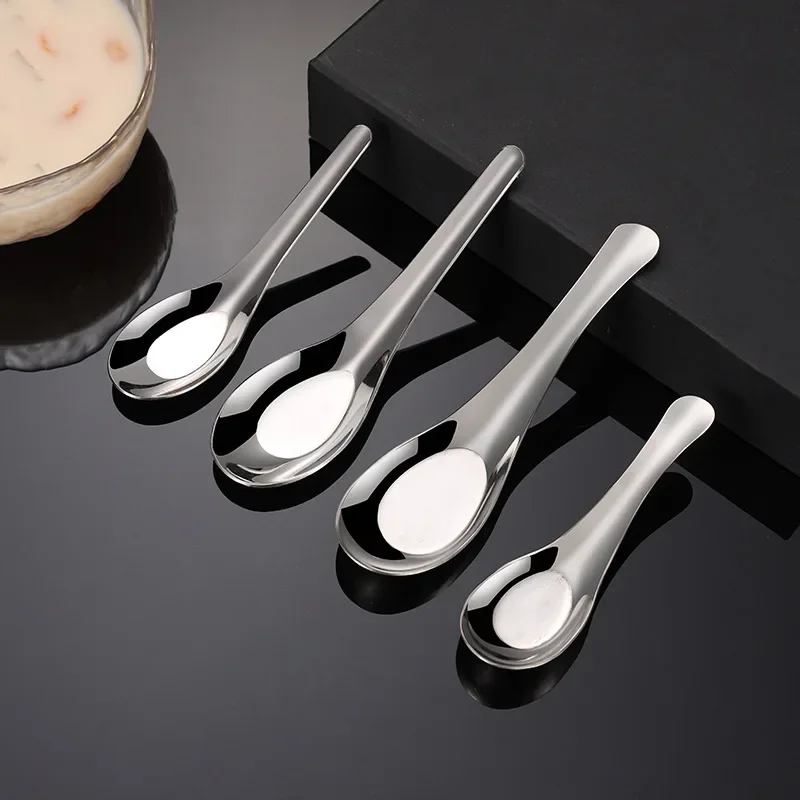 Stainless Steel Soup Spoon, Large Capacity, Silver Mirror Polished, Rice  Kitchen Tableware