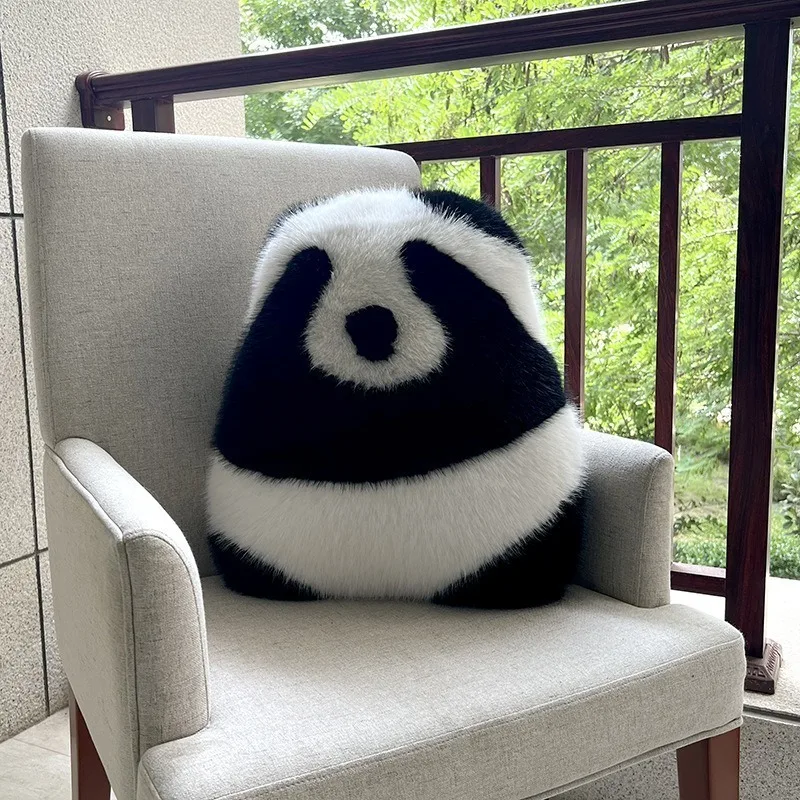 Cute Panda-Shaped Hug Eye-Covering Panda Pillows Sofa Bed Cushion with Lumbar Support Soft Hugging Suitable for Room Decor