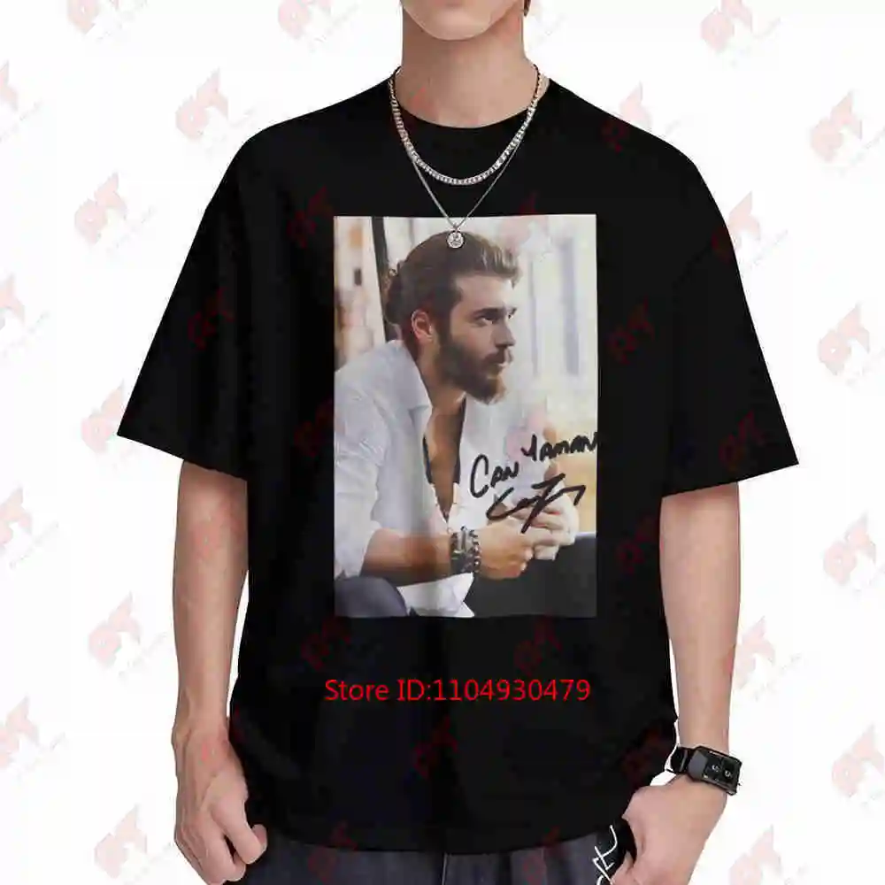 Can Yaman Signed Short Sleeve Tee 100% Cotton T-Shirt