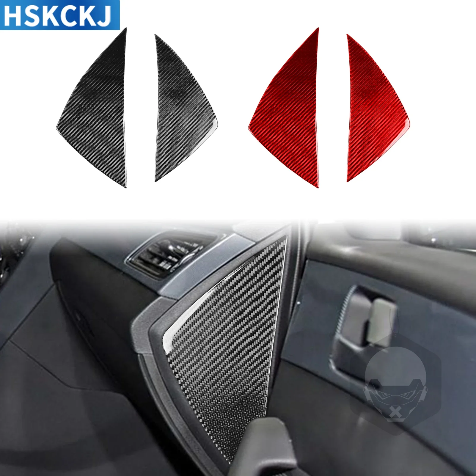 For Hyundai Sotana 2015—2017 Real Carbon Fiber Front Door Groove Panel Cover Trim Sticker Interior Decorative Accessories