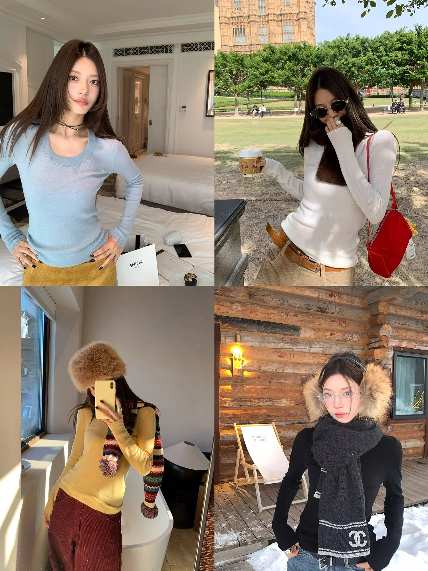 

Women's Knitted Woolen Base irt Slim Fit Elastic Inner Wear Top Full Wool Material Autumn Winter Faion Sle Long Sve