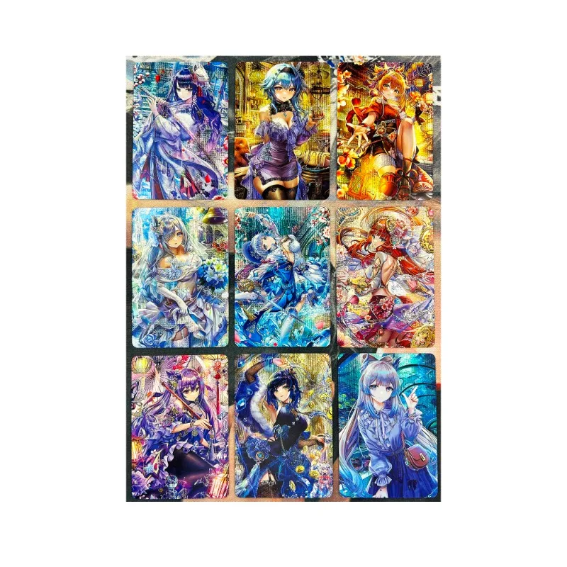 9pcs/set Genshin Impact Beauty Sexy Girls Ganyu Xiao Kaedehara Kazuha Beidou Hobby Collectibles Anime Game Collection Cards