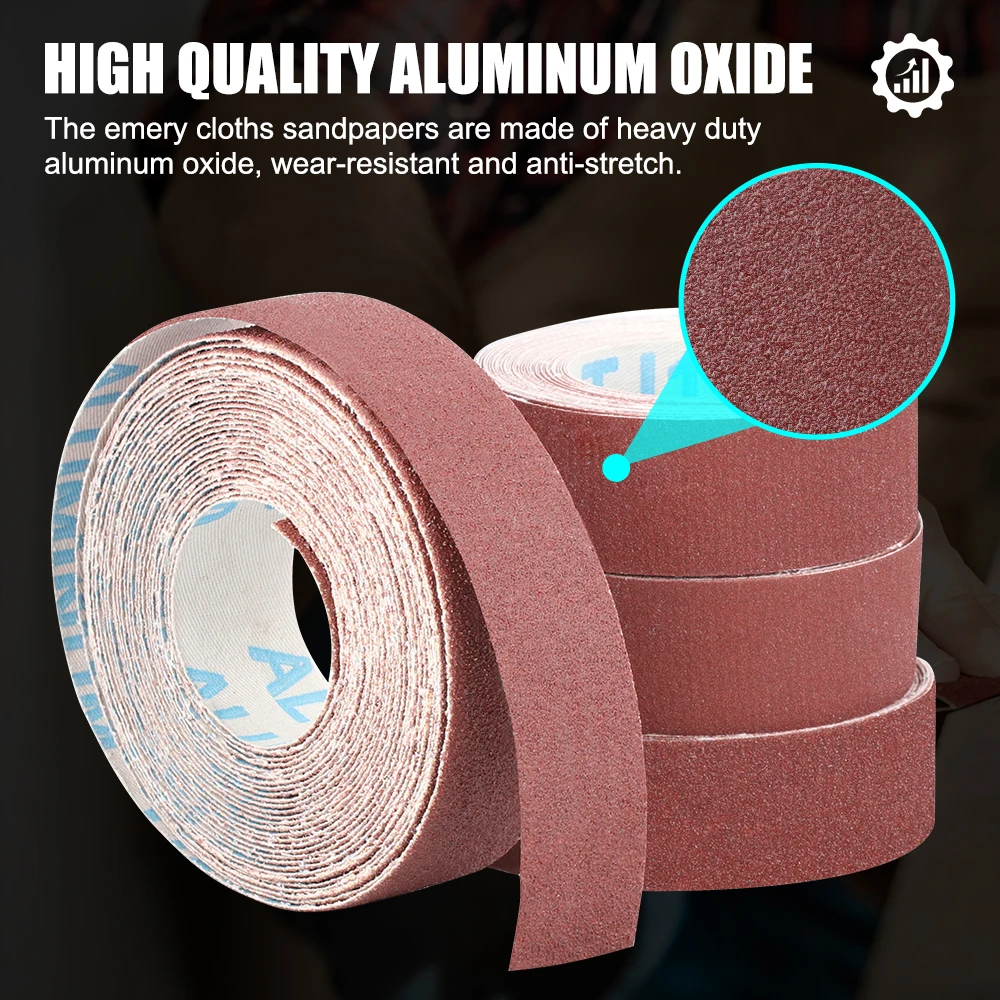 Abrasive Tool Sandpaper Roll 6 Meter 25cm Width Sanding Paper Emery Cloth Roll Grit 80 150 240 320 400 600 Polishing Belt