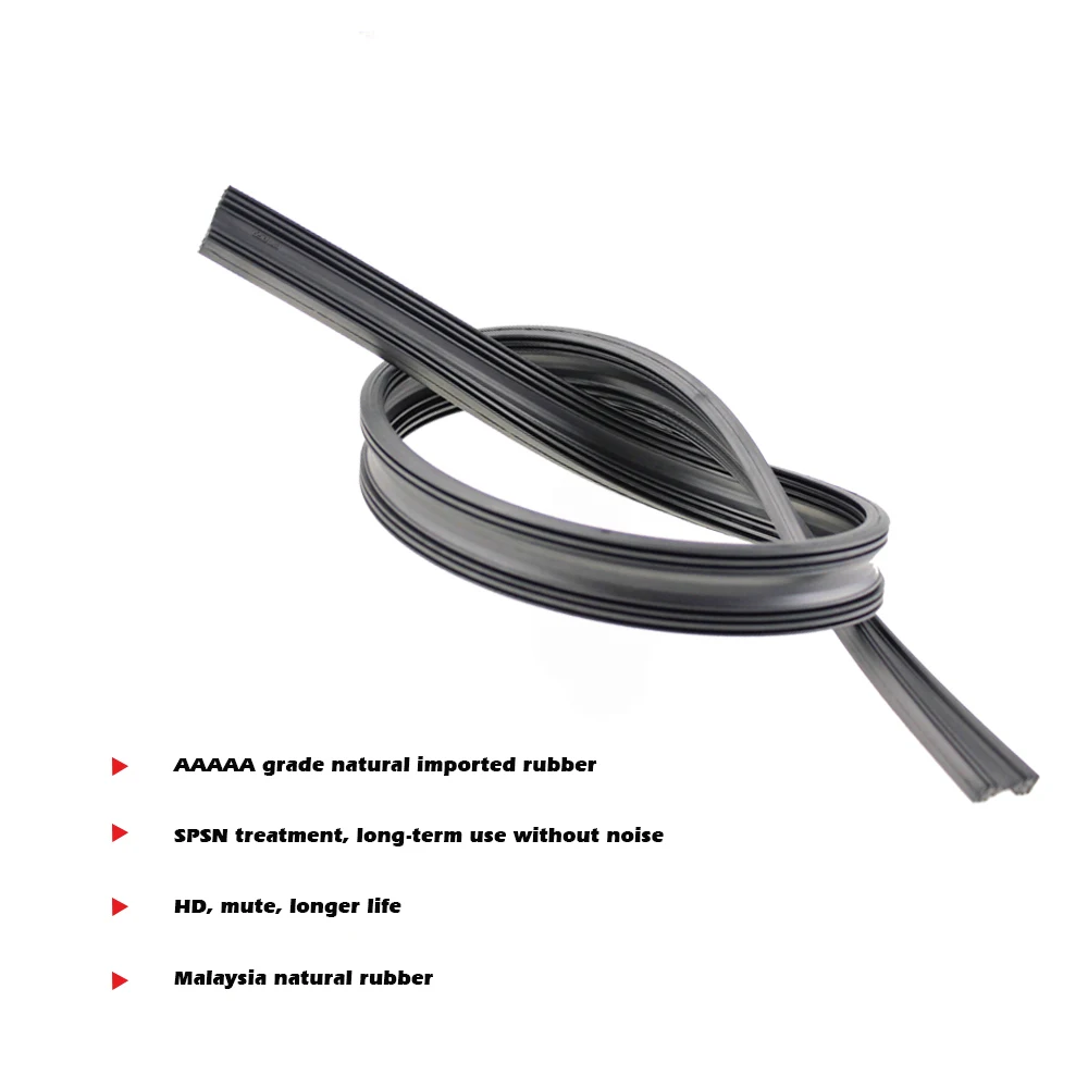 2PCS Frameless Car Windshield Windscreen Wiper Blade Soft Vehicle Insert Rubber Strip (Refill) 6mm 26\