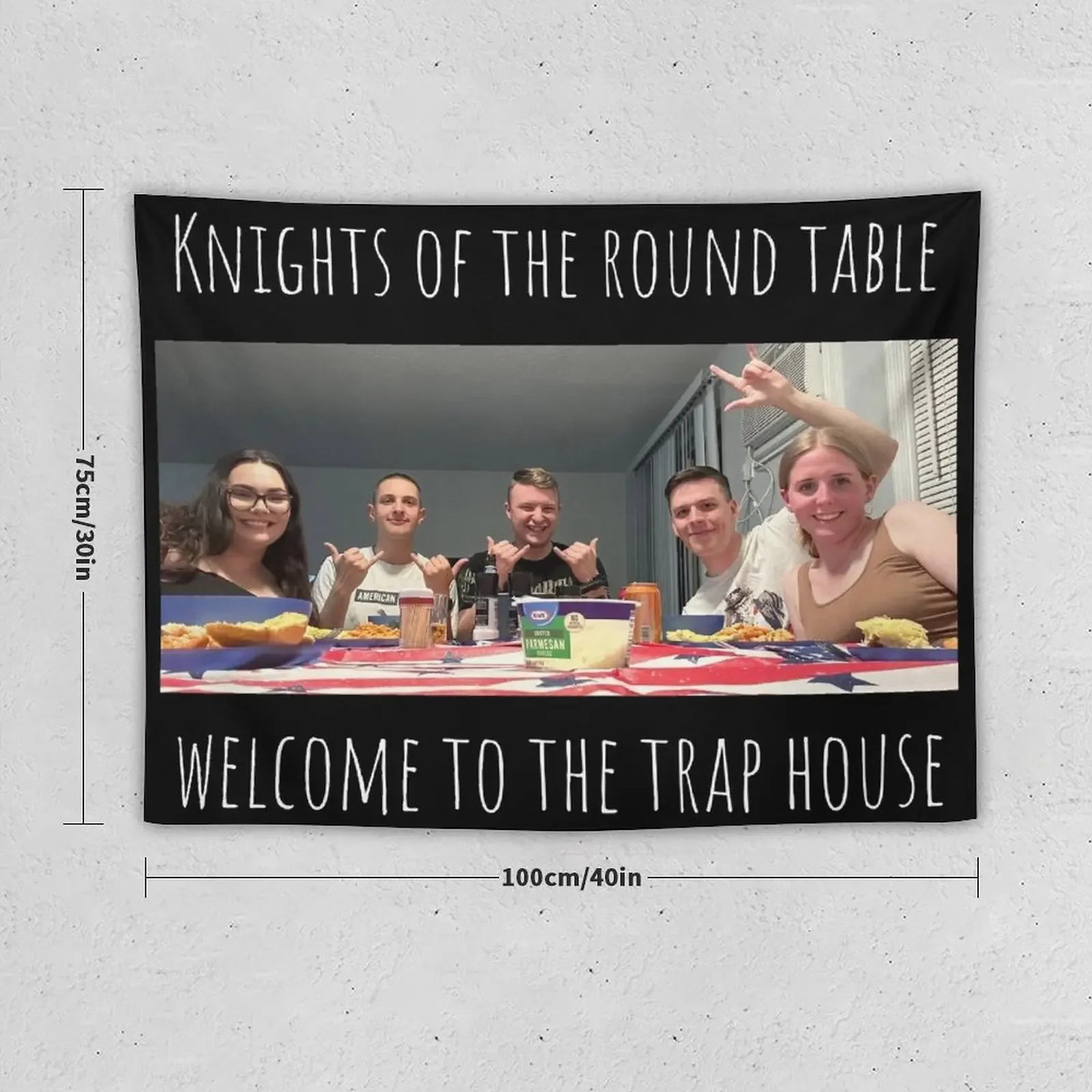 Trap House Knights at the Round Table Tapestry Room Decorator Wall Hanging Wall Tapestry