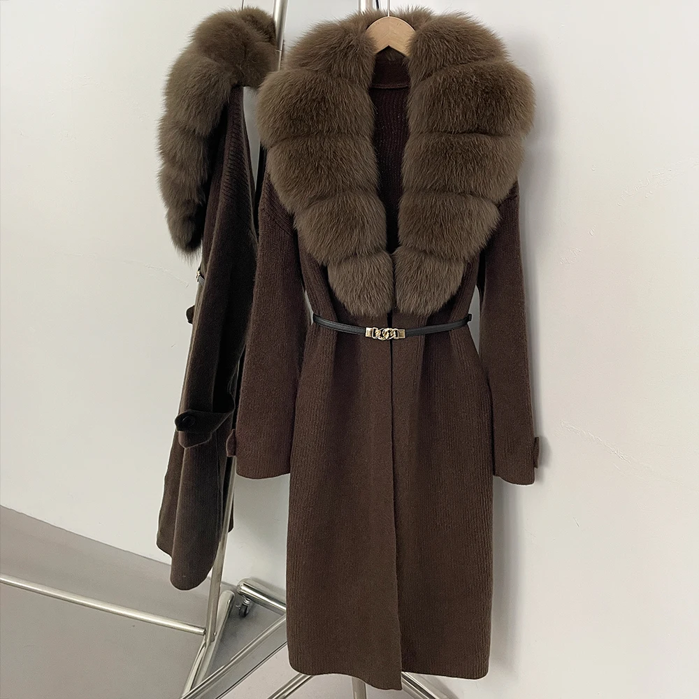 OFTBUY Cardigan for Women Real Fur Coats Women's Demi-season Jacket Women's Clothing Outerwears Cardigan Femmes Luxury Top Women