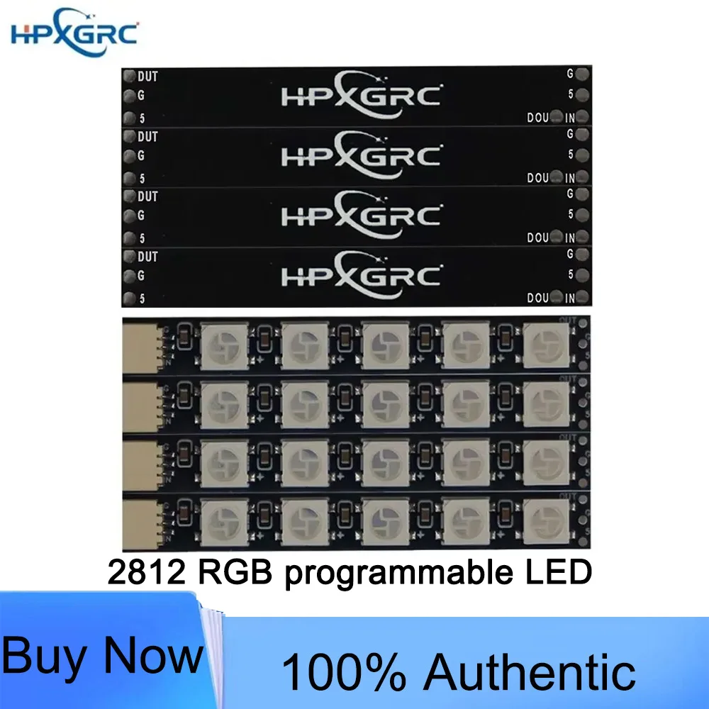 HPXGRC WS2812B Drone LED Light Strip5 RGB Programmable Beads FPV Racing Drone Solderless Installation Compatible with Betaflight