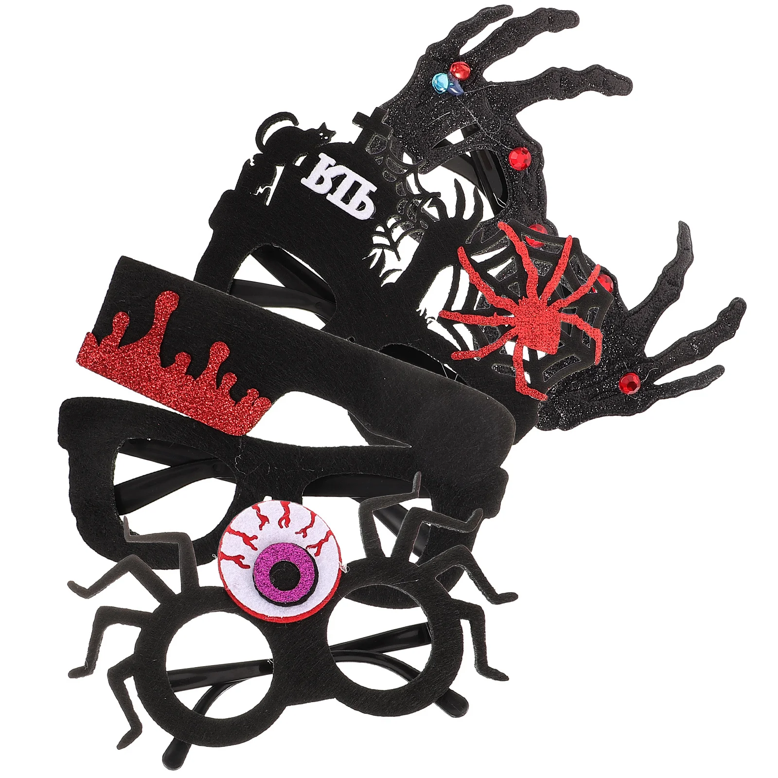 

4 шт., оправа для очков для Хэллоуина, забавная декоративная оправа для очков, реквизит для косплея, костюмные принадлежности, забавная оправа для очков