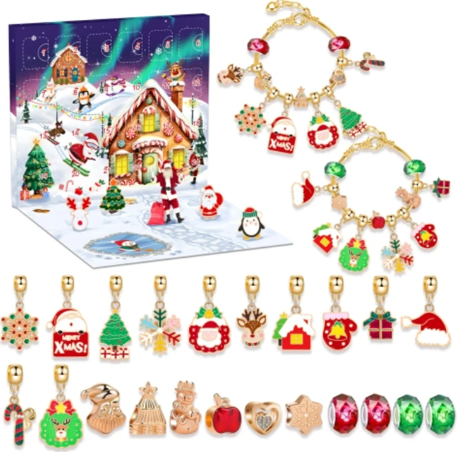 Christmas Countdown 24 Calendar Advent Surprise Christmas DIY Creative Combination Christmas Bracelet